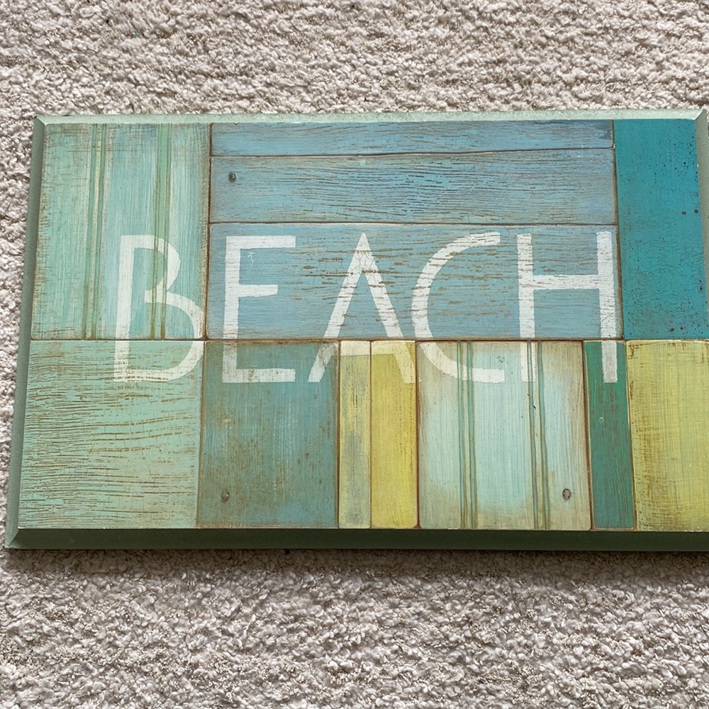 Distressed Wooden Beach Sign